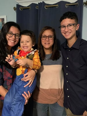 Rosanna Roman with her family