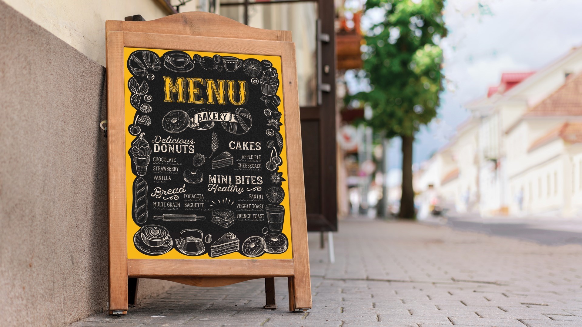 Bakery menu board with ChalkTalk chalkboard vinyl